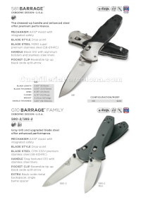 COUTEAUX POCHE  BARRAGE Benchmade