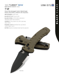 COUTEAUX POCHE TURRET Benchmade