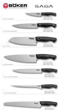 KITCHEN KNIVES SAGA G10 SATIN BOKER