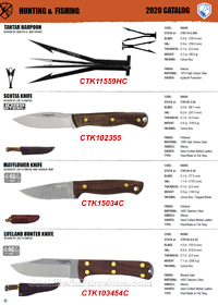 TANTAR,SCOTIA,MAYFLOWER,LIFELAND KNIVES Condor