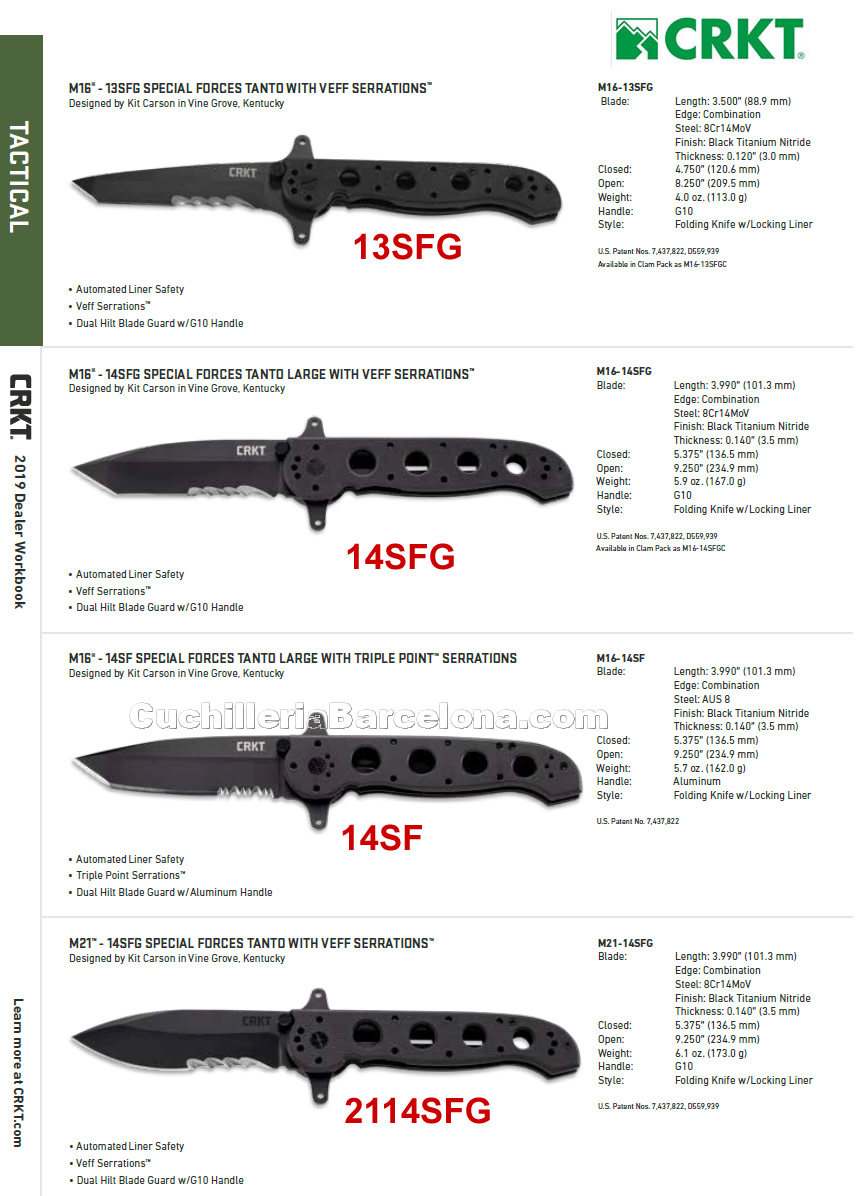 M16 TACTICAL FOLDING KNIVES CRKT