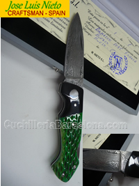 COLTELLO PIEGHEVOLE ARTIGIANO DAMASCO JLNieto