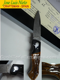 COLTELLO PIEGHEVOLE ARTIGIANO DAMASCO JLNieto