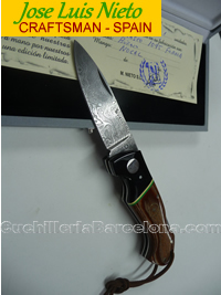 COLTELLO PIEGHEVOLE ARTIGIANO DAMASCO JLNieto