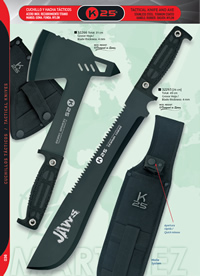 MACHETE JAWS AND TACTICAL AXES K25
