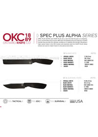 SPEC PLUS ALPHA SERIES TACTICAL MACHETES Ontario