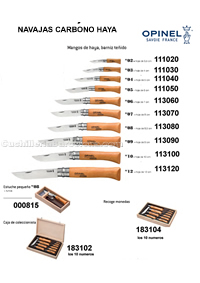 COUTEAUX POCHE EN HETRE DE CARBONE Opinel