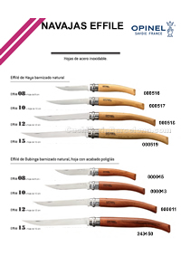 COUTEAUX POCHE EFFILE Opinel