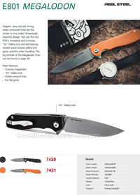 COUTEAUX POCHE EDC E801 MEGALODON RealSteel