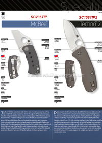 MCBEE, TECHNO 2 TACTICAL FOLDING KNIVES Spyderco