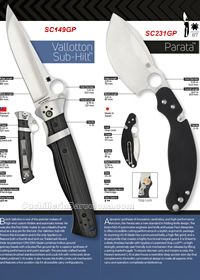 COUTEAUX POCHE TACTIQUE VALLOTTON,PARATA Spyderco