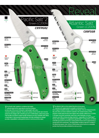 PACIFIC SALT 2 GREEN POCKETKNIVES Spyderco