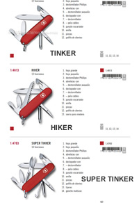 NAVAJAS MULTIUSOS MEDIANAS TINKER HIKER Victorinox