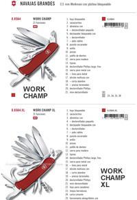 NAVAJAS MULTIUSOS GRANDES WORK CHAMP Victorinox